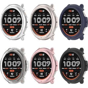 RuenTech 6-APCK Case Covers for Amazfit Active 2 Case, PC Hard Egde Case Frame Scratch Resistant Protective Case Cover (No Screen)