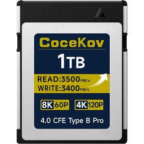 512GB CFexpress 4.0 Type B Memory Card 3500MB/s Read/3400MB/s Write 8K 60P/4K 120P Video & High-Speed Shooting Compatible with Nikon Canon panasonic Fujifilm Camera