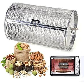 12x23cm Stainless Steel Rotisserie Grill Roaster Drum Dried Baking Coffee Bean Nut Oven Basket BBQ Grill Cage Kit