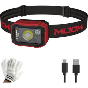 Headlamp Rechargeable, H20 Sensor headlamp with Spotlight/Floodlight 4 Headlamp Modes, Waterproof and Anti-Slip Strap for Camping, Hiking, Running, Hunting, Handfree Work