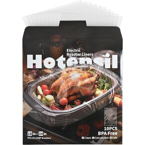 Electric Roaster Liners & Slow Cooker Liners, 10 Count 34 x 18 Inch Universal Fit for 16-22 Quart Roasters, Mess-Free Cooking, Disposable Oven Liners for Easy Cleanup, Cooking Bag