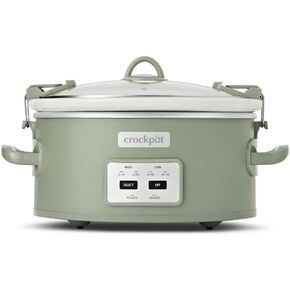 Crock-Pot Locking Lid 6qt Cook and Carry Programmable Slow Cooker Moonshine Green