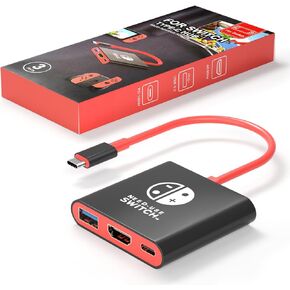 Switch Dock for Nintendo Switch Portable Switch TV Docking Station, Switch TV Adapter Compatible Steam Deck/Nintendo Switch/Switch OLED, USB C to HDMI Adapter Support 4K/1080P