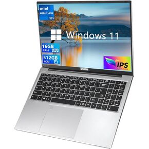 16 Inch Gaming Laptop, Laptop Computer 2025 Windows 11 Pro, 16GB RAM 512GB SSD, Intel 12th Gen N95 Processor(up to 3.4GHz), Backlit Keyboard, Fingerprint Unlock, FHD 1920 * 1200