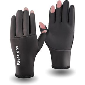 Riverruns Neoprene Fishing Gloves, Cold Weather Warm Winter Gloves for Ice Fishing, Photography, Hunting, Outdoor Sports