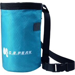Chalk Bag for Rock Climbing, Chalk Bag with Zippered Pocket,Climbing Chalk Bag,Side Drawstring Closure for Rock Climbing Weight Lifting Gymnastics Workout,Blue