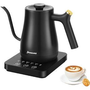 Panana Electrick Kettle, Gooseneck Electric Kettle Temperature Control with LCD Display, Pour Over Coffee Tea Kettle, Fast Heating, Overheat Protection, Memory Function,0.8L