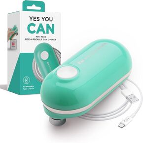 Kitchen Mama Mini Plus Rechargeable Electric Can Opener: Compact Design, USB-C Charging, Hands-Free, Auto Shut-Off, Smooth Edge Cutting - Perfect for Seniors, Home, and Travel (Red)
