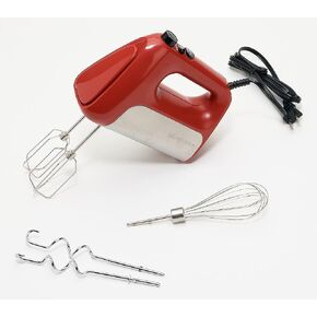 Variable Speed Hand Mixer with Dough Hooks and Whisk