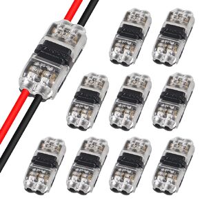 10PCS Low Voltage Wire Connectors, 2 Pin 2 Way Universal Compact Wire I Shape Terminals, Toolless Wire Connectors, 2 Way Automotive Quick Splice Wire Wiring Connector for AWG 20-24