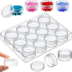 Blulu Clear Bead Organizer Bead Storage Containers Set with 12 Boxes (1.9 x 1.5 x 1.5 Inches)