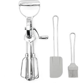 Hand Mixers,Stainless Steel Manual Egg Beater 12",manual hand mixer,Mixer with Double Head,Stainless Steel Baking Set with A13