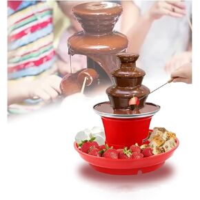 Chocolate Fondue Fountain, 3-Tier MINI Chocolate Fountain,Stainless Steel Electric Chocolate Fondue Fountain for Birthday Party Wedding