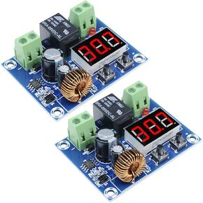 2PCS Digital Low Voltage Protector 12V-36V Disconnect Switch Cut Off Over Discharge Protection Module for Lead Acid Lithium Battery Charger Solar Panel Lighting System Camper