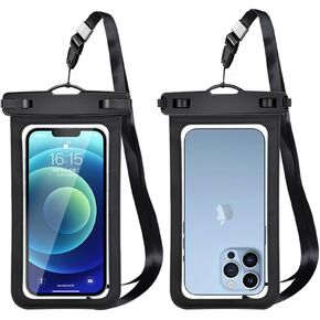 2 Pack Waterproof Phone Pouch Beach Vacation Essentials and Cruise Ship Essentials Waterproof Phone Case with Lanyard IPX8 Water Proof Cell Phone Dry Bag for Beach Outdoor Sports up to 6.5"