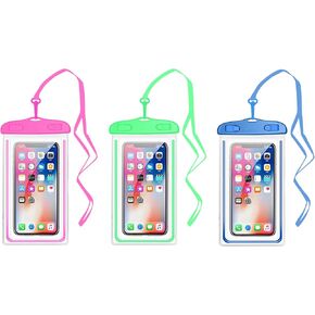 Waterproof Phone Pouch, Universal Case Compatible for iPhone 16 15 14 13 12 Pro Max Plus Up to 8.3", 3 Pack (Black)