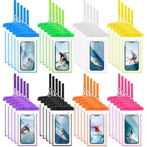40 Pack Universal Pack Proach Proush Pouch Pouch ، Multicolor Case Case Comp المتوافقة مع iPhone 15 14 13 12 Pro Max XS Plus ، حقيبة جافة للهاتف المقاومة للماء مع حبل الهاتف ، حقيبة هاتف مقاومة للماء