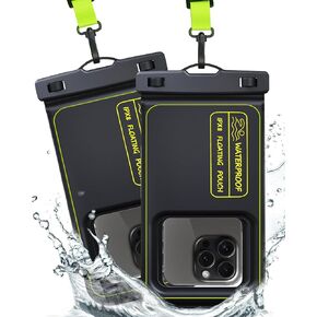 【Underwater Touchable for Best Photography】 2 Pack-IP68 Waterproof Phone Pouch Case,Cellphone Dry Bag, Detachable Lanyard for iPhone 13/14/15/16 Pro Max/Samsung Galaxy Pixel Up to 7.0''-Clear