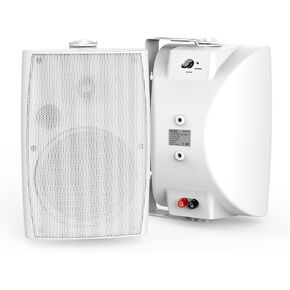 Herdio 5.25 Inches 300 Watts Outdoor Bluetooth Speakers, Bluetooth 5.3,TWS Stereo Paring,Wall Mount Speaker System Waterproof Suitable for Patio Home Poolside Deck Backyard (Pair, Black)