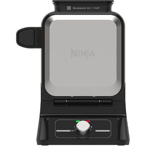 Ninja BW1000C Belgian Waffle Maker, Nonstick, 5 Shade Settings, Easy to Clean, Black/Silver, 12 inch