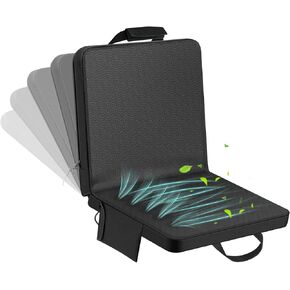 Zubebe 1 Pack Cooling Stadium Camping Champing Champing مع مروحة ومستوى USB 3 مقعد للتبريد للمبيضين مع دعم الظهر قابلة للطي للرياضة في الهواء الطلق في الهواء الطلق معسكر الشاطئ Portable