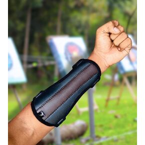 Archery Arm Guard for Men Women Youth, Vegan Leather, Adjustable Fit, 2 Hook & Loop Fasteners, Perfect Hold, Bow Archery Protect 2 Strap Guard, Arm Guard Forearm Protector
