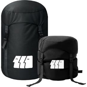 Compression Stuff Sack for Sleeping Bag, Night Black M, Water Resistant Ultralight Lightweight Nylon Space Saving Gear Sleeping Bag Storage Sack for Camping, Hiking, Travel, Outdoor, Backpacking