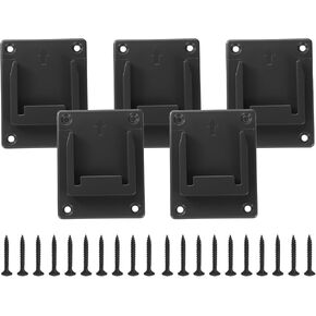 HARFINGTON 5pcs Battery Holder Wall Mount Dock Rack Tool Holder for 14.4/18V Battery,Black