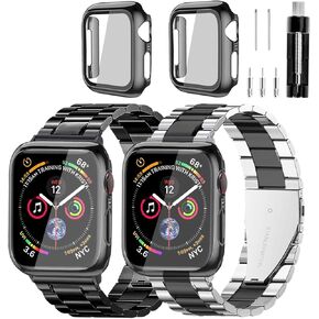 Compatible With Apple Watch Band and Case Iwatch Ultra 10 9 8 7 6 5 4 3 2 1 SE 49mm 45mm 46mm 44mm 42mm 41mm 40mm 38mm Series,Men Women Classic Classy Stainless Steel Metal Business
