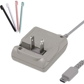 Xahpower DS Lite Charger Bundle, 1 Pack Charger and 4 Pack Stylus Pen for Nintendo DS Lite