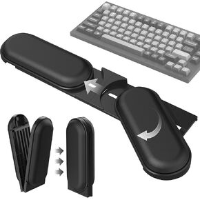AboveTEK Keyboard Wrist Rest – Adjustable Angle & Length, Foldable Ergonomic Memory Foam Support for Computer, Laptop & Gaming – Non-Slip, Relieves Wrist & Elbow Pain for Typing & Mouse Use