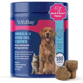 No Poo Chews for Dogs, Coprophagia Deterrent, Stool Eating Deterrent - with Probiotics, Fiber Blend, Natural Deterrent - Digestive Health & Immune Support - 180 Soft Chews, Duck & Pear Flavor