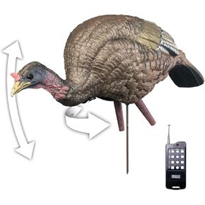 Higdon Outdoors XS Trufeeder Motion Hen Turkey Decoy |Lifelike Feeding Posture with Remote Control, Stake & Decoy Bag for Turkey Hunting