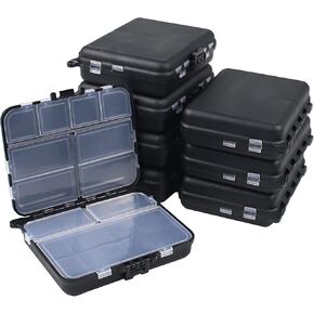 Avlcoaky Small Tackle Box 8 Pack Mini Terminal Tackle Boxes Organizer Plastic Fishing Lure Box Storage Containers Fly Fishing Boxes Lure Bait Storage Case
