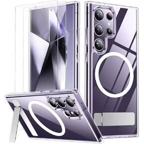 Spidercase لـ Samsung Galaxy S24 Ultra Case ، مع كيكستاند غير مرئي ، حالة مغناطيسية [حماية من الدرجة العسكرية] [حماة شاشة زجاجية مقسمة] in Saudi Arabia