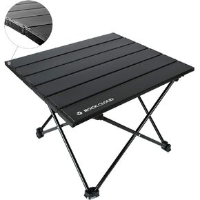 ROCK CLOUD Portable Camping Table Ultralight Aluminum Folding Beach Table Camp for Camping Hiking Backpacking Outdoor Picnic, Wood Grain