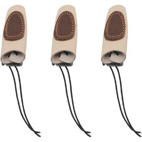 3pcs Brown Archery Independence Finger Guard Traditional Recurve Bow Hunting Bow Guard Leather Gloves