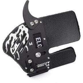 Elong Archery Recurve Bow Finger Tab Genuine Leather + Aluminum Plate Adjustable Finger Guard Protective Gear for Right Hand