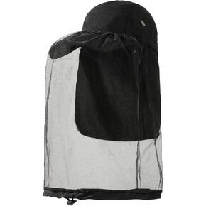 Tibeha Fishing Hat Baseball Cap Mosquito Head Net Hat Outdoor UPF 50+ Sun Hat for Camping with Net Mesh