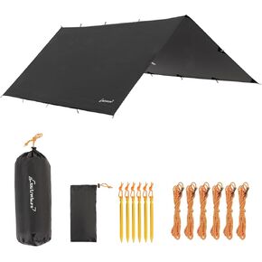 Clostnature Waterproof Camping Tarp - Ultralight Hammock Rain Fly for Backpacking, Heavy Duty Hiking Awning, Lightweight Tent Shelter, Camping Gear Must Haves