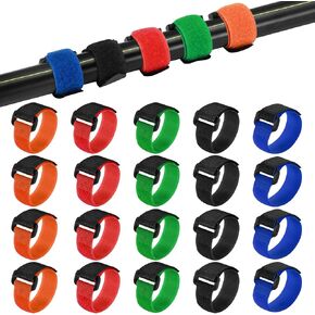 20Pcs Fishing Rod Belt Stretchy Straps & Tackle Ties, Elastic Fishing Rod Holder Strap Angler's Accessory for Organizing and Protecting Fishing Rods Fit for Casting/Spinning/Fly Rods
