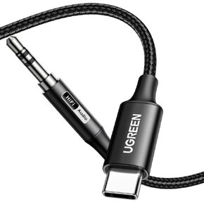 UGREEN Aux to USB C Type C to 3.5mm Audio Adapter Hi-Res 32bit/384KHz Stereo Cord Headphone Male Car Auxiliary Cable Compatible with iPhone 16 15 Pro Max Plus, Galaxy S25 S24 Ultra iPad Pixel 9, 3.3FT