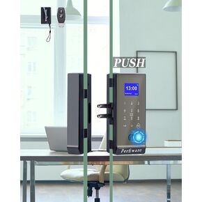 Smart Glass Door Lock,Perfiware 4in1 Biometric Fingerprint Glass Door Locks LG2315,2024 Drill-Free Keyless Entry Upgraded Door Locks,Great for Office,Home,Hotel,Apartment