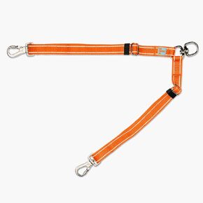 DF Co. Leash Splitter | Walk Two Dogs with Complete Control - 360° Swivel, Tangle Free, Adjustable Length, Reflective Webbing, Heavy Duty Clips (Red)