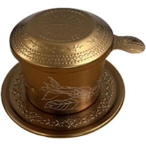 TRUNG NGUYEN LEGEND Vietnamese Pour Over Filter Set, Traditional Phin Drip Coffee Maker, Portable Reusable Coffee Press (Brown)