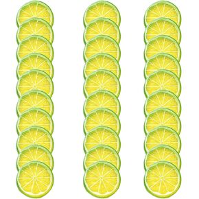 30pcs Artificial Lemon Slices Home Kitchen Decor Fake Fruit Basket Display Decoration Lifelike Lemon Vase Filler（Mix）