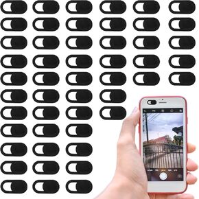 50 Pcs Webcam Cover Slide, 0.023 Inch Ultra-Thin Universal Laptop Camera Cover Slide Webcam Cover for Laptop, Computer(Black)