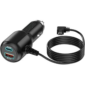 for Garmin Nuvi Car Chager and GPS Charger 20W PD Ports - 11.5FT Charging Cable Work with Garmin Dezl Drive Smart/Assist/Luxe VIRB RV Zumo eTrex Mini USB Dash Cam Car Charger (List only)