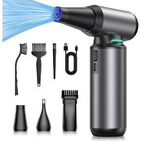 Duster Air Air مضغوط ، 150000 دورة في الدقيقة 6000mAh هواء كهربائي مع محرك بدون فرش ، منفاخ صغير 3-gear ، استبدال الهواء المعلب ، منفاخ جاف طائرة للكمبيوتر ، لوحة المفاتيح ، السيارة ، المنزل ، التنظيف في الهواء الطلق