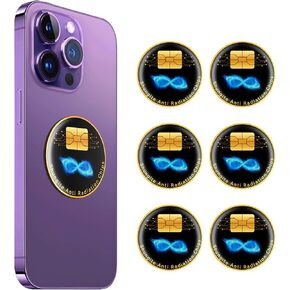 6 Pieces Cell Phone Blocker Protection Neutralizers Stickers for Smart Phones Tablets Laptops Computer WiFi Priner TV Electronic Devices - Black